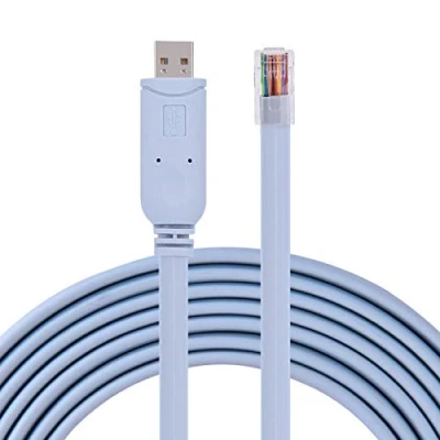 Abbildung von VBESTLIFE Konsolenkabel, USB USB2.0 Stecker auf RJ45 Stecker, Serielles CAT5 Konsolen Flachkabel für Cisco, für, Juniper, 3COM, Ruijie, 1,8 M