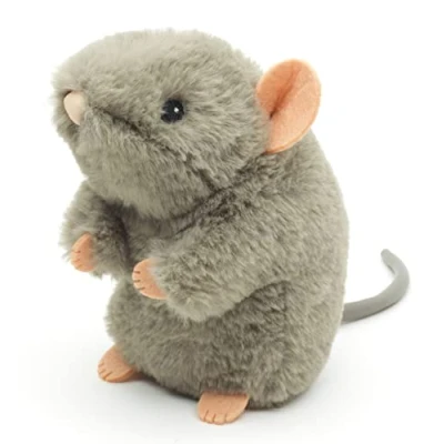 Abbildung von Uni Toys Kuscheltier Maus grau, stehend 15 cm (Höhe) Plüsch, Plüschtier, Eco Line zu 100 % aus recyceltem Material gefertigt