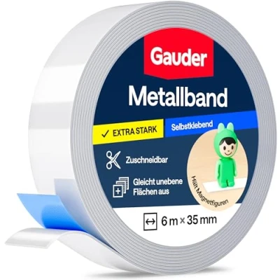 Abbildung von GAUDER Metallband selbstklebend I Ideal für Tonies® Figuren &amp; Regale Ferroband Magnetband Magnete Eisenband Stahlband (6m)