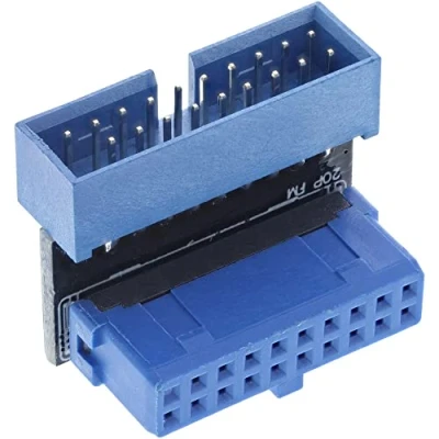 Abbildung von InLine USB 3.0 Adapter intern, Pfostenanschluss Stecker auf Buchse, nach Oben gewinkelt, 33448O