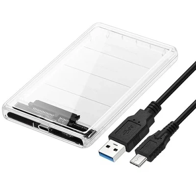 Abbildung von CY USB C 3.1 Typ auf 2.5&quot; SATA SSD HDD Externe Festplatte Gehäuse für Laptop PC Weiß