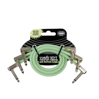 Abbildung von Ernie Ball Flex Patchkabel 30 cm licht op in het donker 3 Pack