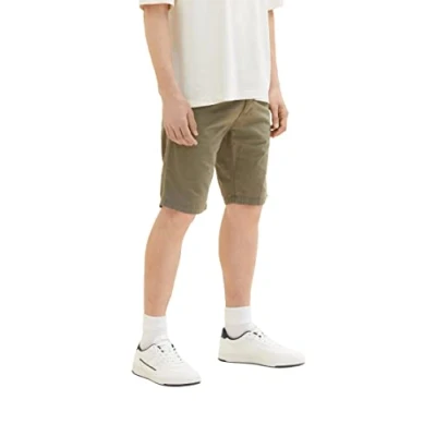Abbildung von TOM TAILOR Herren 1035037 Slim Chino Bermuda Shorts mit Stretch, 10415 Dusty Olive Green, 29