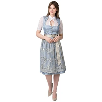 Abbildung von Stockerpoint Damen Dirndl Odina Kleid f r besondere Anl sse, Rauchblau, 40 EU