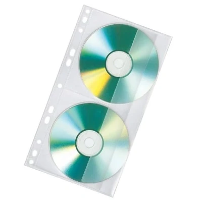 Abbildung von VELOFLEX 4356000 CD/DVD Doppelhülle, PP Folie, für 2 CDs, passend Ringbücher A4, transparent, 10 Stück