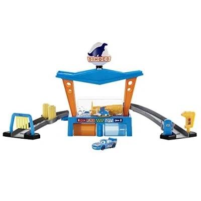 Abbildung von Mattel® Spielzeug Rennwagen Mattel GTK91 Disney Cars Dinoco Autowaschanlage, Fahrzeug mit Fa