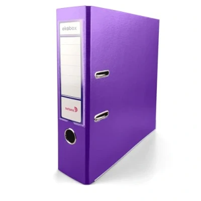 Abbildung von Netuno 1x Akten Ordner Lila DIN a4 Ekobox 2 Ring Mechanik Ringorder 8 cm Kunststoff breit Büroordner Plastikordner Briefordner Ringmappe breiter Aktenordner PP farbig