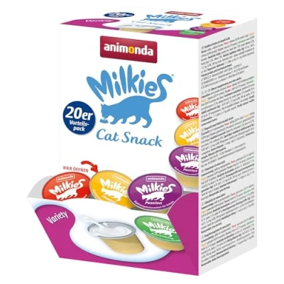 Abbildung von Milkies Katzensnack mit Milch Mix Variety (4 x 20 Cups á 15 g), portinierte Katzensnacks für erwachsene Katzen von animonda