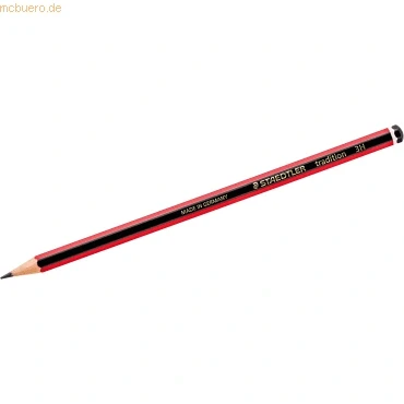 Abbildung von 12 x Staedtler Bleistift tradition 2B schwarz rot