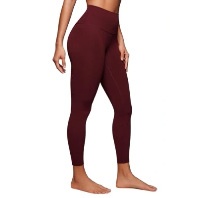 Abbildung von CRZ Yoga Butterluxe Damen High Waist Sport Leggings Blickdicht Leggins Sporthose Workout Gym Yogahose 64cm Roter Merlot 42