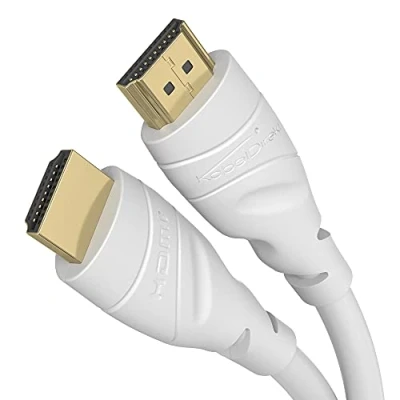 Abbildung von KabelDirekt 4K HDMI Kabel 10 m Erhältlich in 0,15 22,5 Für jeden Anschluss (4K@60Hz, 2.0, High Speed mit Ethernet, Blu ray, PS5, Xbox Series, Switch weiß)