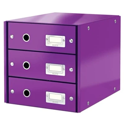 Abbildung von Leitz, Schubladenbox, Lila, 3 Schubladen, A4, Click &amp; Store, 60480062