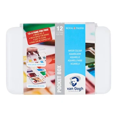 Abbildung von Van Gogh Watercolour pocket box basic colours 12 half pans + 3 for free