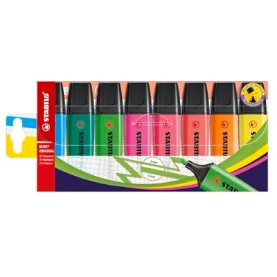Abbildung von STABILO Marker BOSS® Original, (8 tlg), Textmarker, schnelltrockend