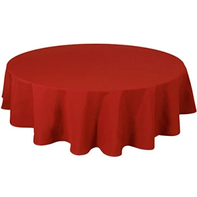 Abbildung von Home Direct Qualitäts Tischdecke Textil Rund 180 cm, Farbe wählbar Rot