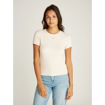 Abbildung von Tommy Jeans SLIM Essential Tshirt basic, Damen, Größe: 42, Newsprint