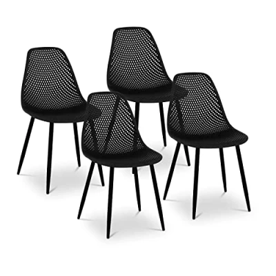 Abbildung von Fromm&amp;Starck Esszimmerstuhl Stuhl 4er Set Kunststoff Lehnstuhl Stahlbeine bis 150 kg Designstuhl