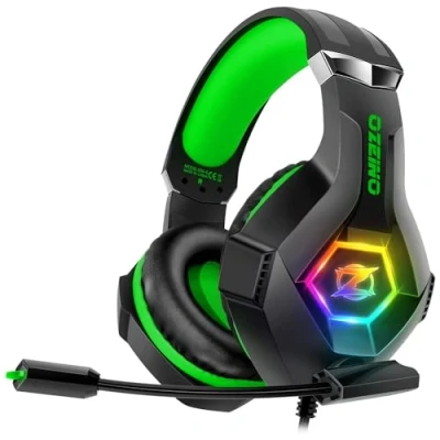 Abbildung von Ozeino Wired Gaming Headset mit Mikrofon 3D Surround Sound Geräuschunterdrückung RGB Licht