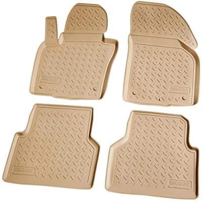 Abbildung von RECAMBO F 8423 Fußmattensatz Gummi vorne und hinten 4 beige Maßgefertigt VOLKSWAGEN: Tiguan I