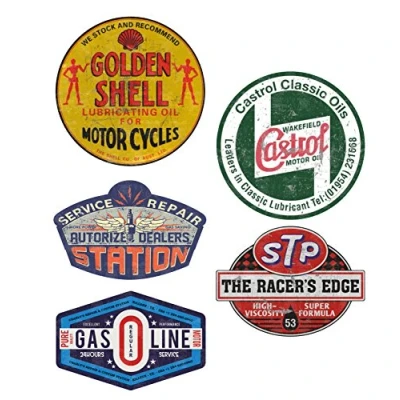 Abbildung von cut it folientechnik &amp; design MG616 / Aufkleber Set Gasoline Breite je ca. 6,5cm Shell STP Hot Rod Shop Sticker Retro Oil Vintage Oldtimer Old School