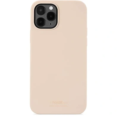 Abbildung von holdit Silikonhülle iPhone 12/12 Pro (6,1) 0,8mm Ultra dünn Handyhülle Silikon Trendy Slim Silicone case mit Voller Schutz (erhöhte Kante für Kameraschutz) Beige