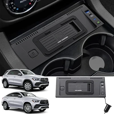 Abbildung von Singkin Kabelloses Ladegerät Auto für Mercedes Benz GLE/GLS/GL/ML 2012 2019, 15W Schnellladendes Handy GLE GLS AMG 2015 2019 ML GL X292 X166 W166 Zubehör