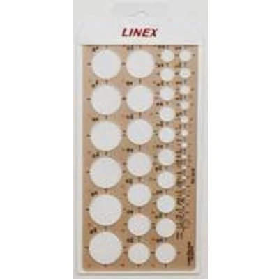Abbildung von Linex 1116 Kreisschablone, 39 Kreise von 1 35 mm, gerade Kanten, mm Skala an einer Seite, 240x120mm
