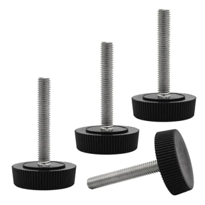 Abbildung von SKIR&#039;CO Möbel Nivellierfüße, M5 x 30 mm, verstellbare runde Beine, 25 mm Durchmesser, Gewinde Nivellierfuß, 4 Stück
