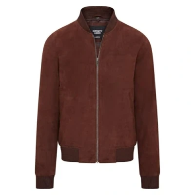 Abbildung von Infinity Leather Braune MA 1 Uni Bomberjacke aus weichem Ziegenwildleder für Herren
