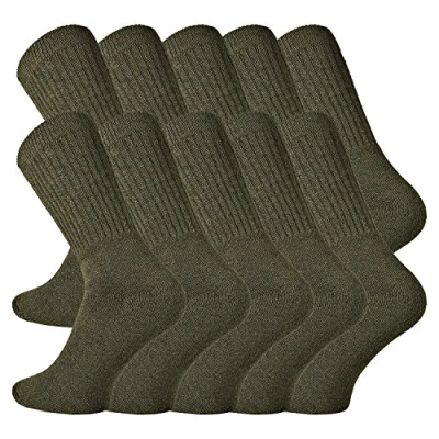 Abbildung von TippTexx 24 10 Paar Armysocken, Bundeswehrsocken, Outdoorsocken, Sportsocken, Arbeitssocken mit zusätzlicher Garantie, sehr robuste, schwere und haltbare Qualität ((43 46, Oliv Grün)