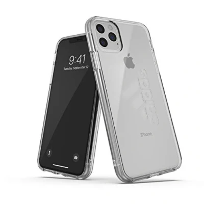 Abbildung von Adidas Sports Kompatibel mit iPhone 11 Pro Max Hülle, Großes Logo Aufdruck Klare Handy Schutzhülle Transparent