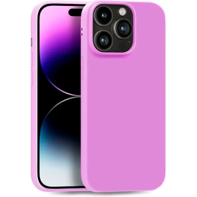 Abbildung von MyGadget Hülle kompatibel mit iPhone 14 Pro Max robuste Silikon Schutzhülle TPU Case Slim Silikonhülle Back Cover Ultra Kratzfest Handyhülle matt Lila Hell