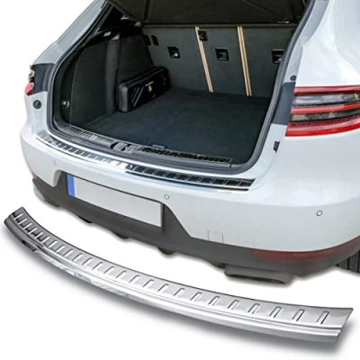 Abbildung von Ladekantenschutz Edelstahl Chrom kompatibel für PORSCHE MACAN ab 2014 mit Abkantung premium Qualität von RECAMBO