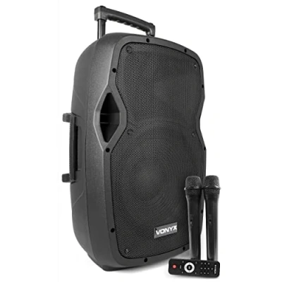 Abbildung von Vonyx AP1200PA Mobiler 12&quot; Lautsprecher mit Akku 600 W Mikrofonen,