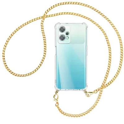 Abbildung von mtb more energy® Handykette kompatibel mit OnePlus Nord CE 2 Lite 5G (6.59&#039;&#039;) Metallkette (Gold) Smartphone Hülle zum Umhängen Anti Shock Full TPU Case