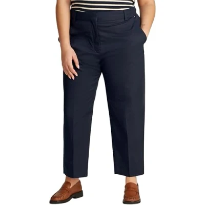 Abbildung von Tommy Hilfiger Curve Straight Stoffhose, Damen, Größe: 50, Dark night navy