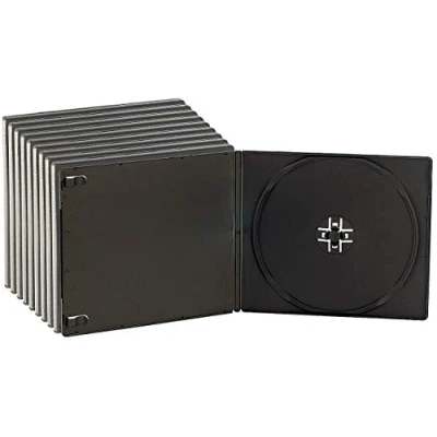 Abbildung von PEARL Leere CD Hüllen: Slim Soft Boxen im 10er Set, 7 mm, schwarz (Leerbox für DVD, Leerbox, Aufbewahrung)