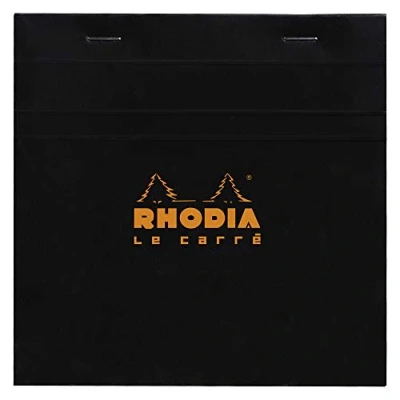 Abbildung von Rhodia 148209C Notizblock Le Carré (kariert, quadratisch 148 x mm, 80 Blatt) 1 Stück schwarz