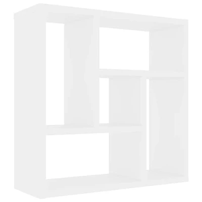 Abbildung von vidaXL Wandregal mit 5 Fächern Hängeregal Wandboard Bücherregal CD DVD Regal Dekoregal Schweberegal Weiß 45,1x16x45,1cm Holzwerkstoff