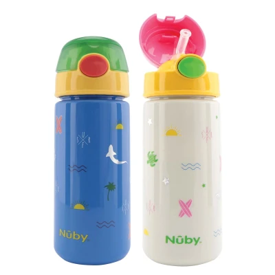 Abbildung von Taza a presión con pajita suave y diseño de surf 540 ml azul claro