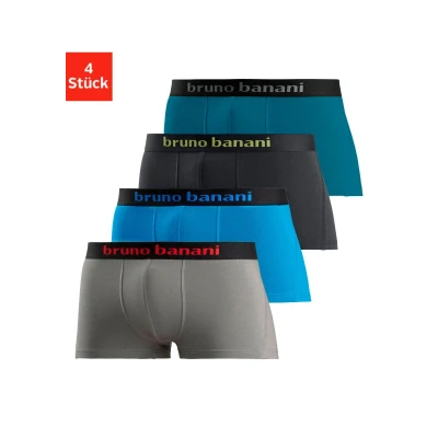 Abbildung von Bruno Banani Hipster 4 PACK Panties Grau türkis schwarz petrol, Herren, Größe: Small, petrol