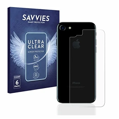 Abbildung von Savvies 6 Stück Schutzfolie für Apple iPhone 7/8 / SE 2 2020 Rückseite (gesamte Fläche) Displayschutz Folie Ultra Transparent