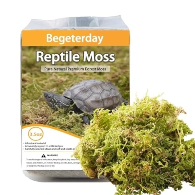 Abbildung von Begeterday 99g Reines Natürliches Moos für Schildkröten, Ideales Zubehör Schildkrötenbecken, Gut Die Aufrechterhaltung Der Luftfeuchtigkeit Und Zum Warmhalten im Winter
