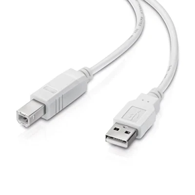 Abbildung von conecto USB 2.0 Kabel/Druckerkabel, A Stecker auf B Stecker, 480 MBit/s, weiß, 3,00m