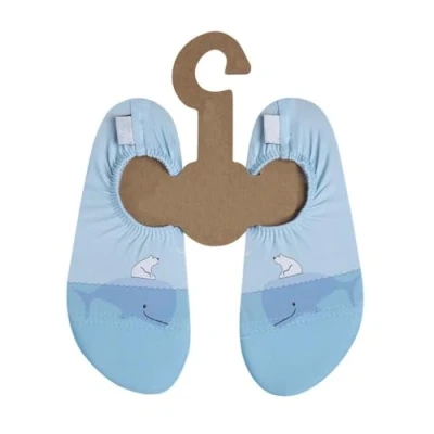 Abbildung von Slipstop Kinder Strandschuhe Anti Rutsch Ballett Schuhe Schwimmschuhe Urlaub Badeschuhe Pool Unisex hellblau Alaska, Größe 33 35