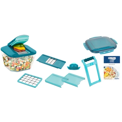 Abbildung von Genius Gemüseschneider &quot;Nicer Dicer Chef Professional, Set 12 tlg.&quot;, in ORIGINAL Nicer Qualität mit mehr Funktionen und Zubehör
