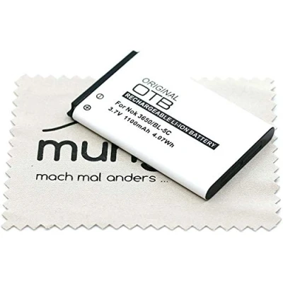 Abbildung von Ersatz Akku passend für Doro 405, Primo 215, 330GSM, HandleEasy 330, PhoneEasy 332 Handyakku Telefonakku OTB mit mungoo Displayputztuch