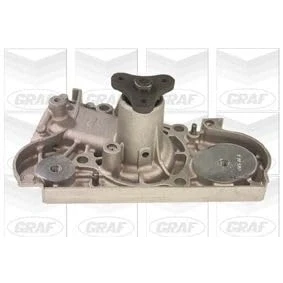 Abbildung von GRAF PA439 Wasserpumpe mit Dichtung mechanisch Gusseisen für Keilrippenriementrieb MAZDA: MX 5 I, 323 C IV Schrägheck, FAMILIA 4