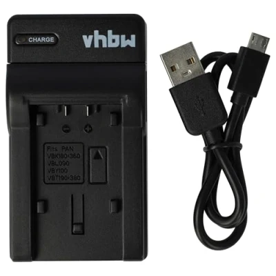 Abbildung von vhbw USB Akkuladegerät kompatibel mit Panasonic HC W570, WX979, V210, V510 Digitalkamera, Camcorder, Action Cam Akku Ladeschale