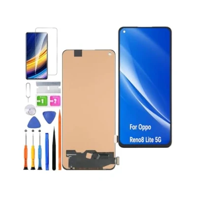 Abbildung von HLYGZX Ersatz Display für Oppo Reno8 Lite 5G LCD Bildschirm TFT, Reno 8 Touch Digitizer Assembly Reparaturteile Kit(Ohne Fingerabdruck)